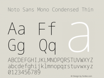 Noto Sans Mono Condensed Thin Version 2.014图片样张
