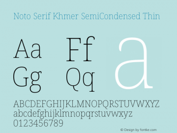 Noto Serif Khmer SemiCondensed Thin Version 2.004图片样张