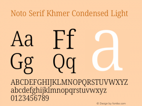 Noto Serif Khmer Condensed Light Version 2.004图片样张