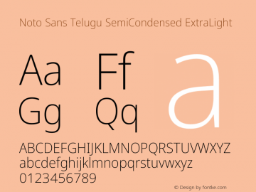 Noto Sans Telugu SemiCondensed ExtraLight Version 2.005图片样张