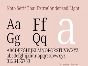 Noto Serif Thai ExtraCondensed Light Version 2.002图片样张
