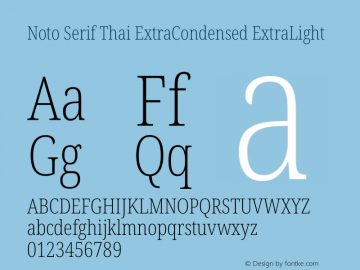 Noto Serif Thai ExtraCondensed ExtraLight Version 2.002图片样张
