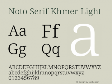 Noto Serif Khmer Light Version 2.004图片样张