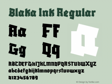 Blaka Ink Regular Version 1.003; ttfautohint (v1.8.4.7-5d5b)图片样张