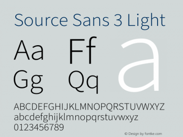 Source Sans 3 Light Version 3.052;hotconv 1.1.0;makeotfexe 2.6.0图片样张