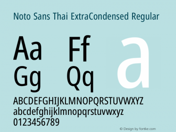 Noto Sans Thai ExtraCondensed Regular Version 2.002图片样张