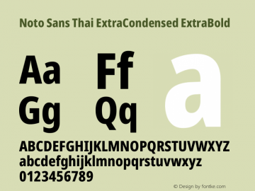 Noto Sans Thai ExtraCondensed ExtraBold Version 2.002图片样张