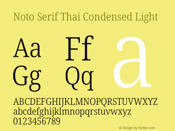 Noto Serif Thai Condensed Light Version 2.002图片样张
