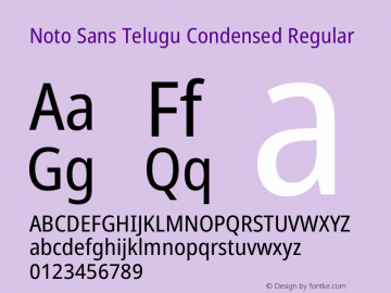 Noto Sans Telugu Condensed Regular Version 2.005图片样张