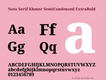 Noto Serif Khmer SemiCondensed ExtraBold Version 2.004图片样张