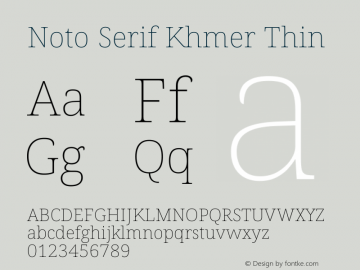 Noto Serif Khmer Thin Version 2.004图片样张