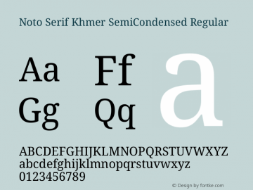 Noto Serif Khmer SemiCondensed Regular Version 2.004图片样张