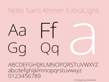 Noto Sans Khmer ExtraLight Version 2.004图片样张