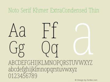 Noto Serif Khmer ExtraCondensed Thin Version 2.004图片样张