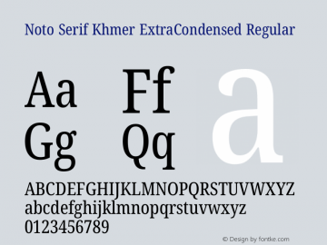 Noto Serif Khmer ExtraCondensed Regular Version 2.004图片样张