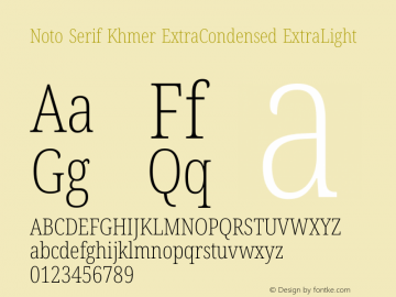 Noto Serif Khmer ExtraCondensed ExtraLight Version 2.004图片样张