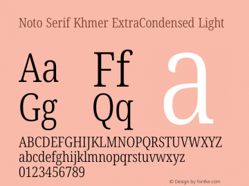 Noto Serif Khmer ExtraCondensed Light Version 2.004图片样张