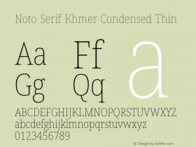 Noto Serif Khmer Condensed Thin Version 2.004图片样张