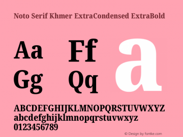 Noto Serif Khmer ExtraCondensed ExtraBold Version 2.004图片样张