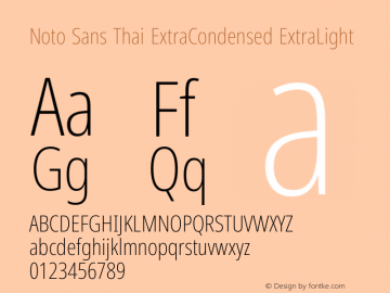 Noto Sans Thai ExtraCondensed ExtraLight Version 2.002图片样张