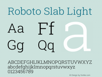 Roboto Slab Light Version 2.002图片样张