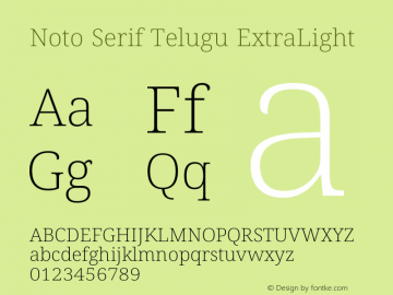 Noto Serif Telugu ExtraLight Version 2.005图片样张