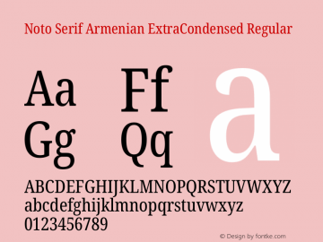 Noto Serif Armenian ExtraCondensed Regular Version 2.008图片样张