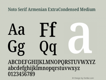 Noto Serif Armenian ExtraCondensed Medium Version 2.008图片样张