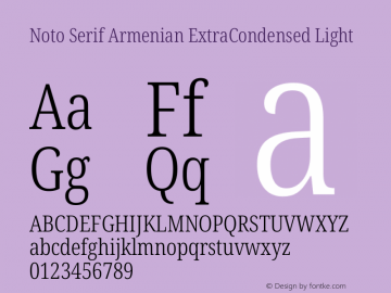 Noto Serif Armenian ExtraCondensed Light Version 2.008图片样张