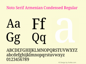Noto Serif Armenian Condensed Regular Version 2.008图片样张