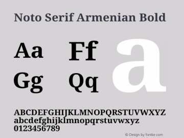 Noto Serif Armenian Bold Version 2.008图片样张