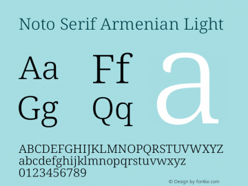 Noto Serif Armenian Light Version 2.008图片样张