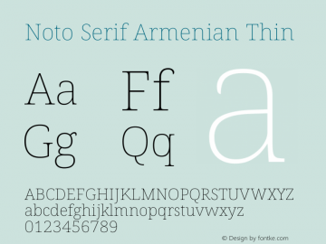 Noto Serif Armenian Thin Version 2.008图片样张
