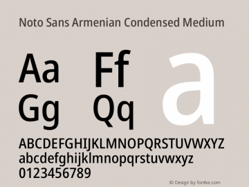 Noto Sans Armenian Condensed Medium Version 2.008图片样张