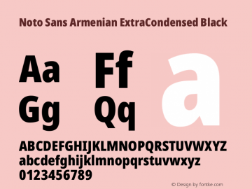 Noto Sans Armenian ExtraCondensed Black Version 2.008图片样张