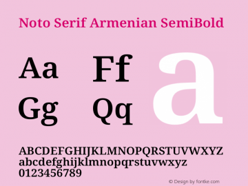 Noto Serif Armenian SemiBold Version 2.008图片样张