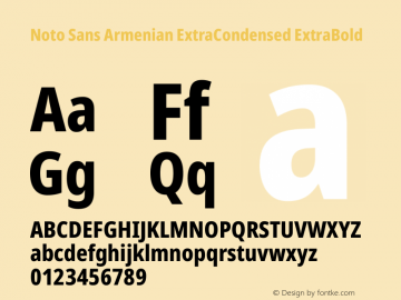 Noto Sans Armenian ExtraCondensed ExtraBold Version 2.008图片样张