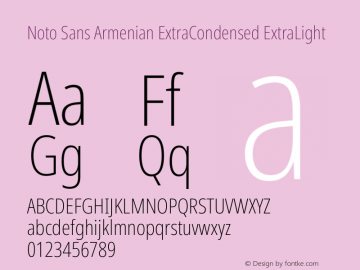 Noto Sans Armenian ExtraCondensed ExtraLight Version 2.008图片样张