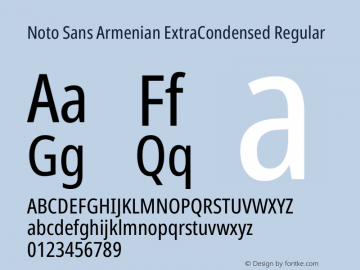 Noto Sans Armenian ExtraCondensed Regular Version 2.008图片样张