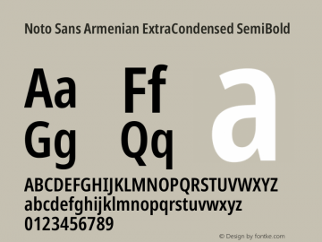 Noto Sans Armenian ExtraCondensed SemiBold Version 2.008图片样张