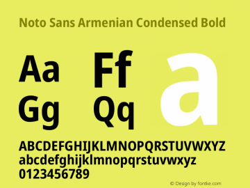 Noto Sans Armenian Condensed Bold Version 2.008图片样张