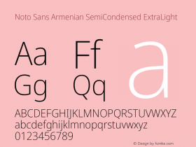 Noto Sans Armenian SemiCondensed ExtraLight Version 2.008图片样张