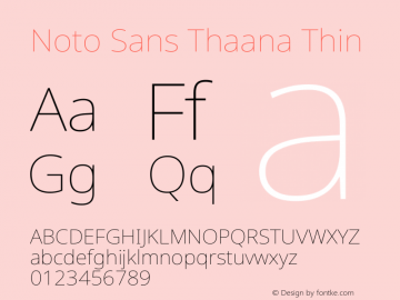 Noto Sans Thaana Thin Version 3.001图片样张