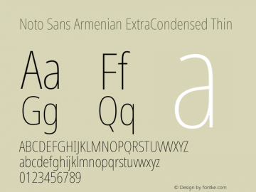 Noto Sans Armenian ExtraCondensed Thin Version 2.008图片样张