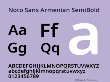 Noto Sans Armenian SemiBold Version 2.008图片样张
