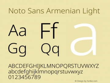 Noto Sans Armenian Light Version 2.008图片样张