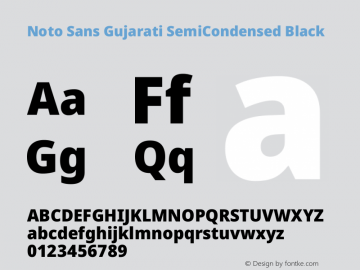 Noto Sans Gujarati SemiCondensed Black Version 2.106图片样张