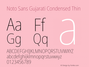 Noto Sans Gujarati Condensed Thin Version 2.106图片样张