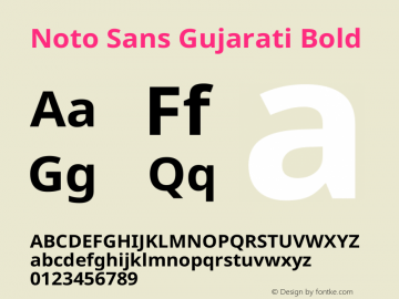 Noto Sans Gujarati Bold Version 2.106图片样张