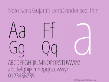 Noto Sans Gujarati ExtraCondensed Thin Version 2.106图片样张